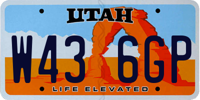 UT license plate W436GP