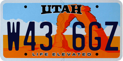 UT license plate W436GZ