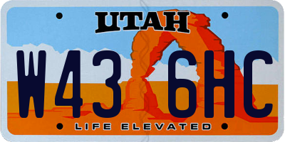 UT license plate W436HC