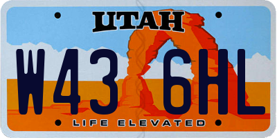 UT license plate W436HL