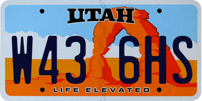 UT license plate W436HS