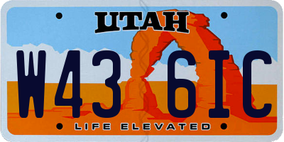 UT license plate W436IC