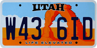 UT license plate W436ID
