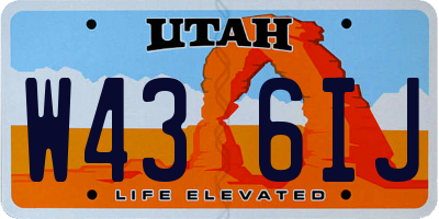 UT license plate W436IJ