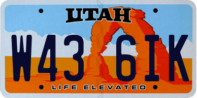 UT license plate W436IK
