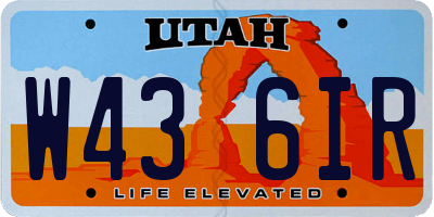 UT license plate W436IR