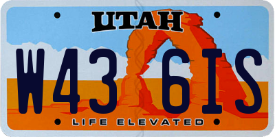 UT license plate W436IS