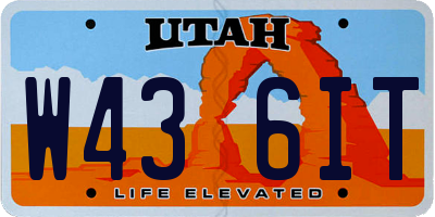 UT license plate W436IT
