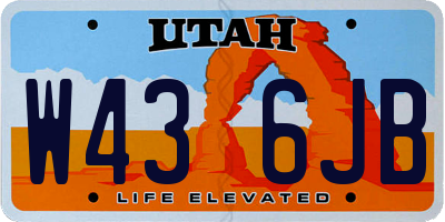UT license plate W436JB