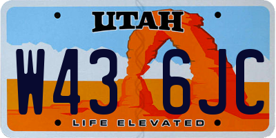 UT license plate W436JC