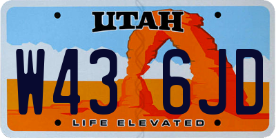 UT license plate W436JD
