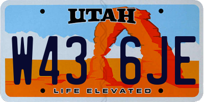 UT license plate W436JE
