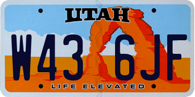 UT license plate W436JF