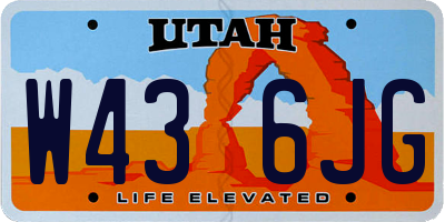 UT license plate W436JG