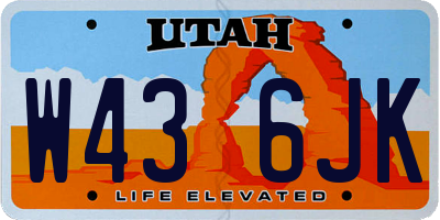 UT license plate W436JK