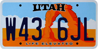 UT license plate W436JL