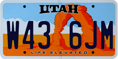 UT license plate W436JM