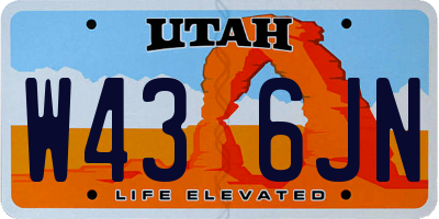 UT license plate W436JN