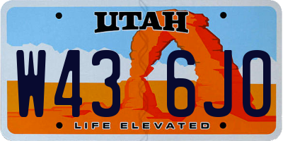 UT license plate W436JO