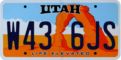 UT license plate W436JS
