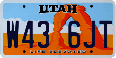 UT license plate W436JT