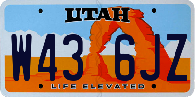 UT license plate W436JZ