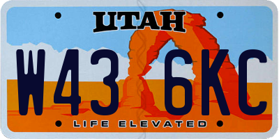 UT license plate W436KC