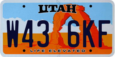 UT license plate W436KF