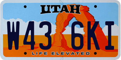 UT license plate W436KI