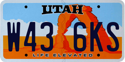 UT license plate W436KS