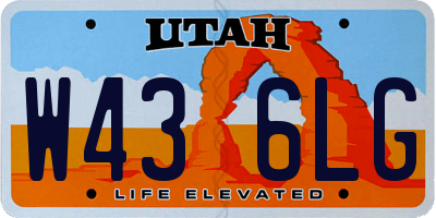 UT license plate W436LG