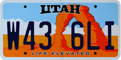 UT license plate W436LI