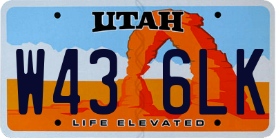 UT license plate W436LK