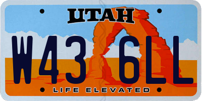 UT license plate W436LL