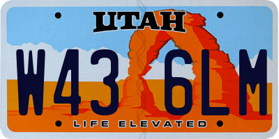 UT license plate W436LM
