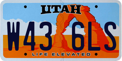 UT license plate W436LS