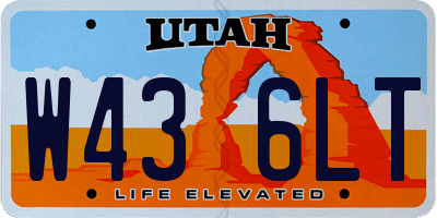 UT license plate W436LT