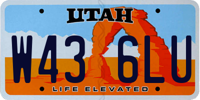 UT license plate W436LU