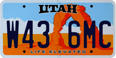 UT license plate W436MC