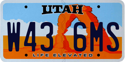 UT license plate W436MS