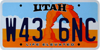UT license plate W436NC
