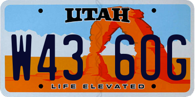 UT license plate W436OG