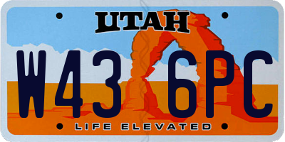 UT license plate W436PC