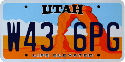 UT license plate W436PG