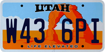 UT license plate W436PI