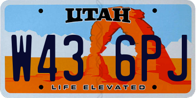 UT license plate W436PJ