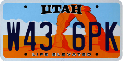 UT license plate W436PK