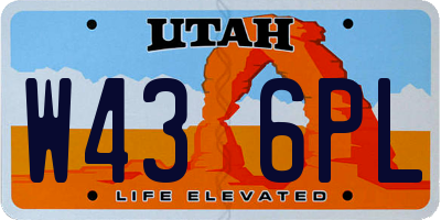 UT license plate W436PL