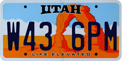 UT license plate W436PM