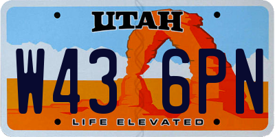 UT license plate W436PN